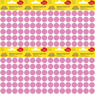 Awery štítky Round 186ks Pink x8