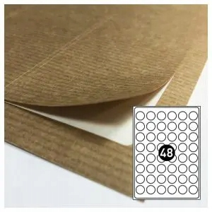 Samolepiace print etikety - Samostatné štítky Kraft Brown Ø30mm Eco
