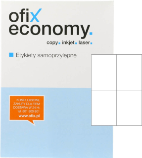 Samolepiace print etikety - Univerzálne štítky 105x148/4 úradník Białe (100)