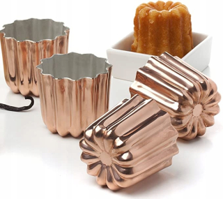 Medené formy pre Canelle Muffins 4 ks