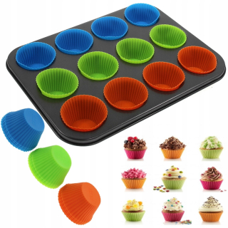 Muffinový list + 12 silikónových muffínov
