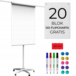 Flipchart Prof - Biela magnetická suchá doska 100x50 cm