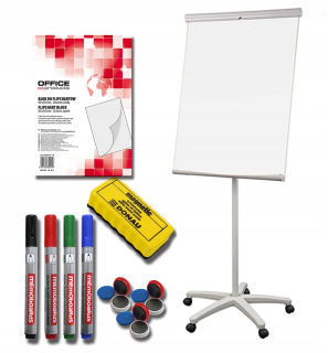 Flipchart Prof - Flipchart na kolieskach Magnetická tabuľa 100x70 cm