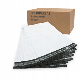 Plastové obálky - Foliopaki K04 Fóliové obálky A3 310x420 mm 500 ks