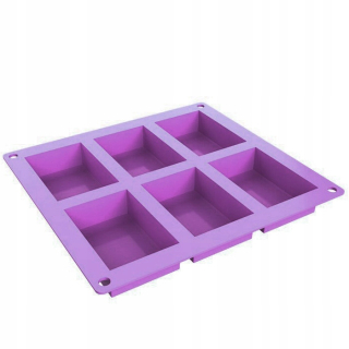 Silikónový formulár pre 6 mydiel obdĺžnik cookie mf-011