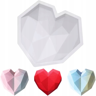 Silikónová forma diamantového srdca veľké techno