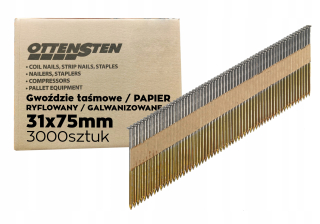 Klince - Nechty na páske 31/75 mm nechtový papier