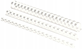 Oválny plastový chrbát 38 mm biely 50 ks 281-340