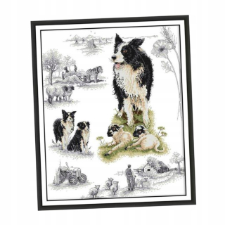 Vyšívanie s krížovým stehom DIY Needlo Dog 46x54 cm 14cc