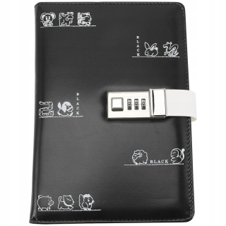 Slogan Book Lock Diary Cartoon Aldult