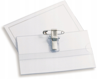 Identifikátor - ID s klipom a bezpečnostným kolíkom 90x57 mm 50 ks.