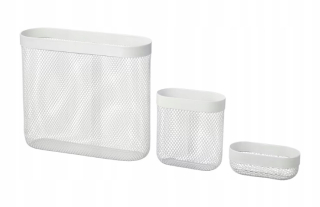 Ikea skadis - úložný kôš 3 ks. Biela