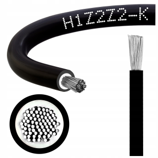 Kábel solárny kábel 4 mm 20 m čierny H1Z2Z2-K