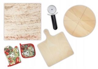 Žulová pizza kameň 35x35cm set 5in1