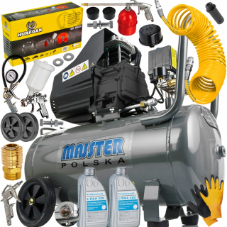 Kompresor - Olejový kompresor 50L piestového kompresora + set