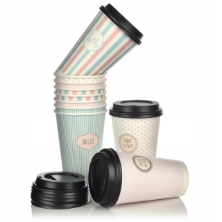 Jednorázové poháre - 250 ml kávových šálok + veko 100 kusov