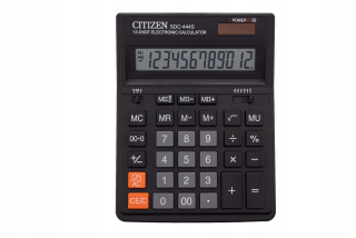 Kalkulačka OBCHODNÁ občianska SDC-444S 12-CIFR BLACK