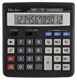 Kalkulačka kancelárie Vektor DK-209DM 12 Pozícia