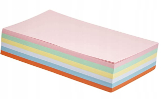 Obdĺžnikové karty 20x10cm 6 farieb 252 ks