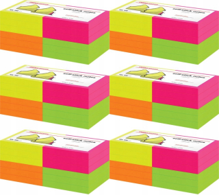 NEON samolepiace papieriky 1200 ks x6