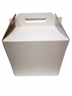 Boxy na jedlo a nápoje - Koláč s bielou rukoväťou 32/32/28 cm 5 ks.