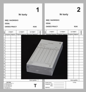 TR90 papierové karty TR-90 Registrácia pracovného času