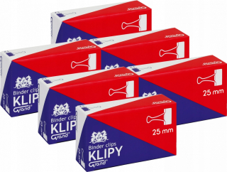 Klip Grand Office 25 mm 6x12 ks čierny