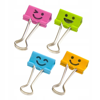 Klipové sponky na kancelárske sponky klip 25 mm 12ks Smiley