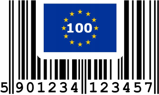 Čítačka kódov - Čiarový kód EAN EÚ KRAJINA 100 PCS