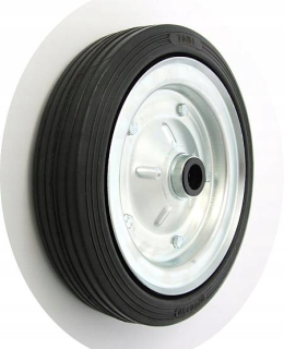 Kovové a gumové koleso FI 250 mm fi 25 mm 200 kg 90/25