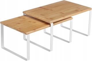 Polica, regál do kancelárie - Sada dvoch bielych kuchynských políc 30 cm LOFT