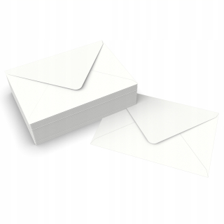 Ozdobné papierové obálky - Biele dekoratívne obálky silné 50 ks B6 125x176 mm