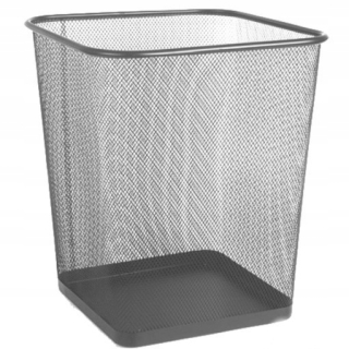 Kôš na smeti - Štvorcový kôš 27x27x35 strieborné veľké obrysy