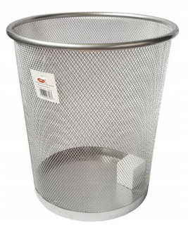 Kôš na smeti - Malý strieborný guľatý kôš