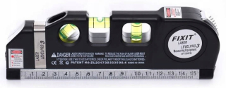 Vodováha - KraftDele KD10437 Laserová vodováha s mierou 250 cm