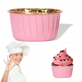 Kabíny pre muffiny natáčky 50 ružové