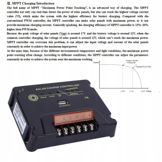 Solárna nabíjačka MPPT 12V / 24V 20A CP CD