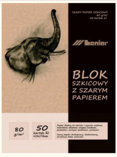 Lenivý útržkovitý blok so šedým papierom A2/50K