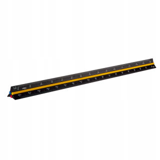 Trojuholníkový pravítko 30 cm hliníková stupnica