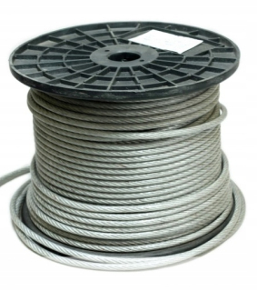 Kábel, oceľové lano v PVC Fi 3 mm 200 MB