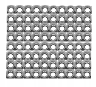 M8 štvorcový orech A2 100ks PV DIN-557 Inox