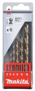 Makita D-57168 Sada kobaltových cvičení HSS 6 ks