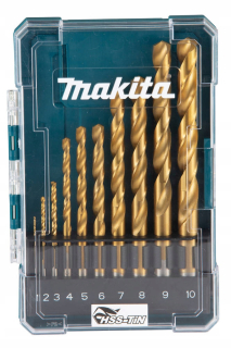 Makita D-72849 kovový HSS-TIN Vŕtací vŕtačka sada 10 ks.