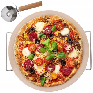 Mega pizza nôž + stojan + kameň 33 cm