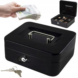 Pokladnica, trezor na peniaze - Kovová rakva Bilon Safe + kľúč
