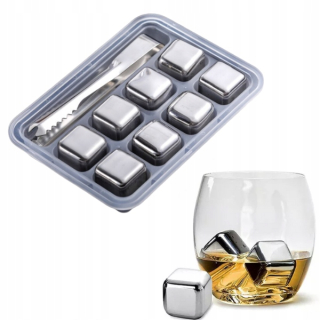 Kovové kocky na chladenie pre nápoje whisky 8ks