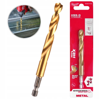 Kovová vŕtačka Milwaukee HSS-G Tin Hex 1/4 10 mm