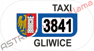 Magnetická reklamná tabuľa - Taxi magnetická magnetická nálepka označená gliwice