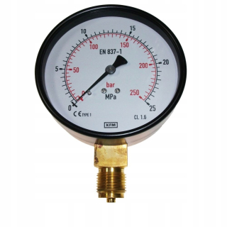 Manometer 0-250BAR 0-25MPa M100R KFM 100mm G1/2''