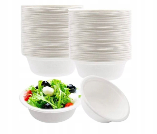 Jednorázové taniere, misky - Bagasy Bowl Eco 400 ml (50ks) papierovo Bio